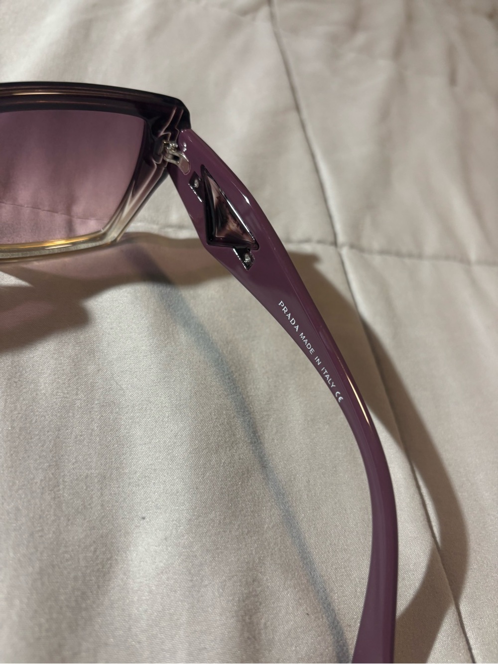 Prada Purple Gradient Square Sunglasses with Logo Temples - Picture 4 of 8